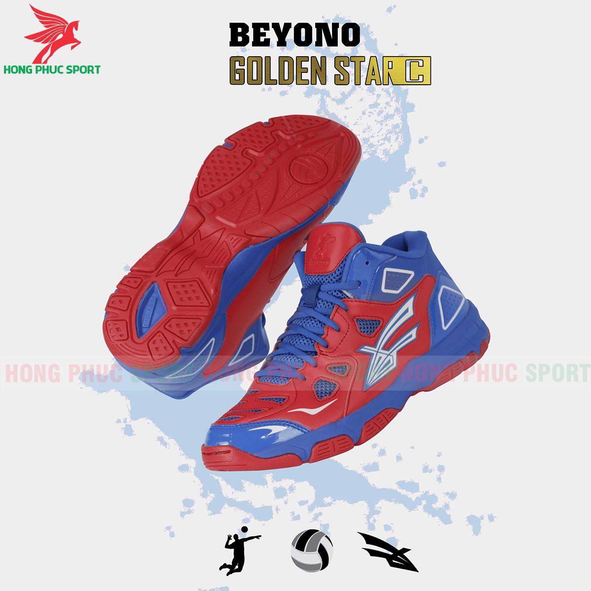 GIÀY THI ĐẤU BÓNG CHUYỀN BEYONO GOLDEN STAR C 2020 NAM/NỮ MẪU 5 MÀU ĐỎ XANH