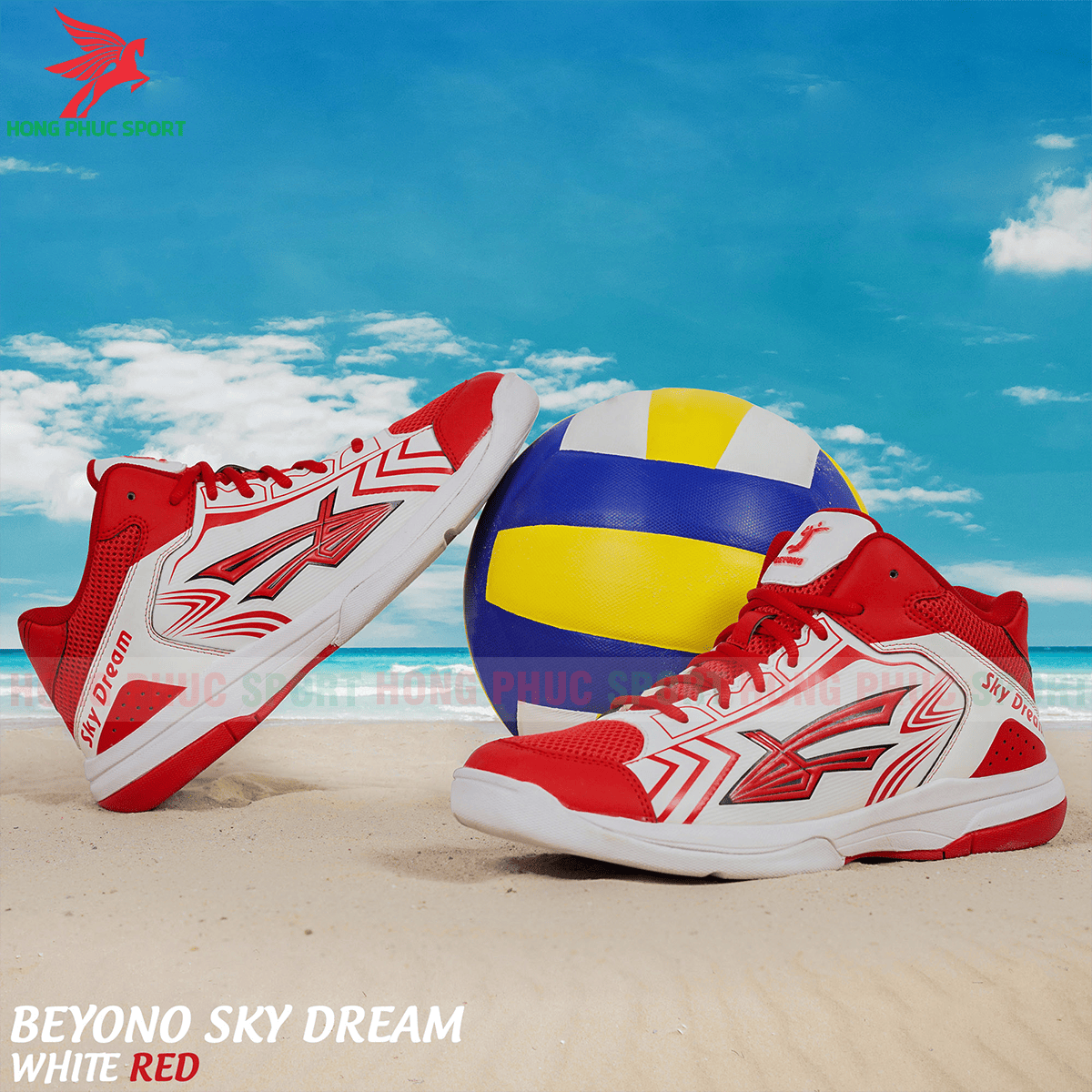 GIÀY THI ĐẤU BÓNG CHUYỀN BEYONO SKY DREAM 2020 NAM/NỮ MẪU 2 MÀU ĐỎ TRẮNG