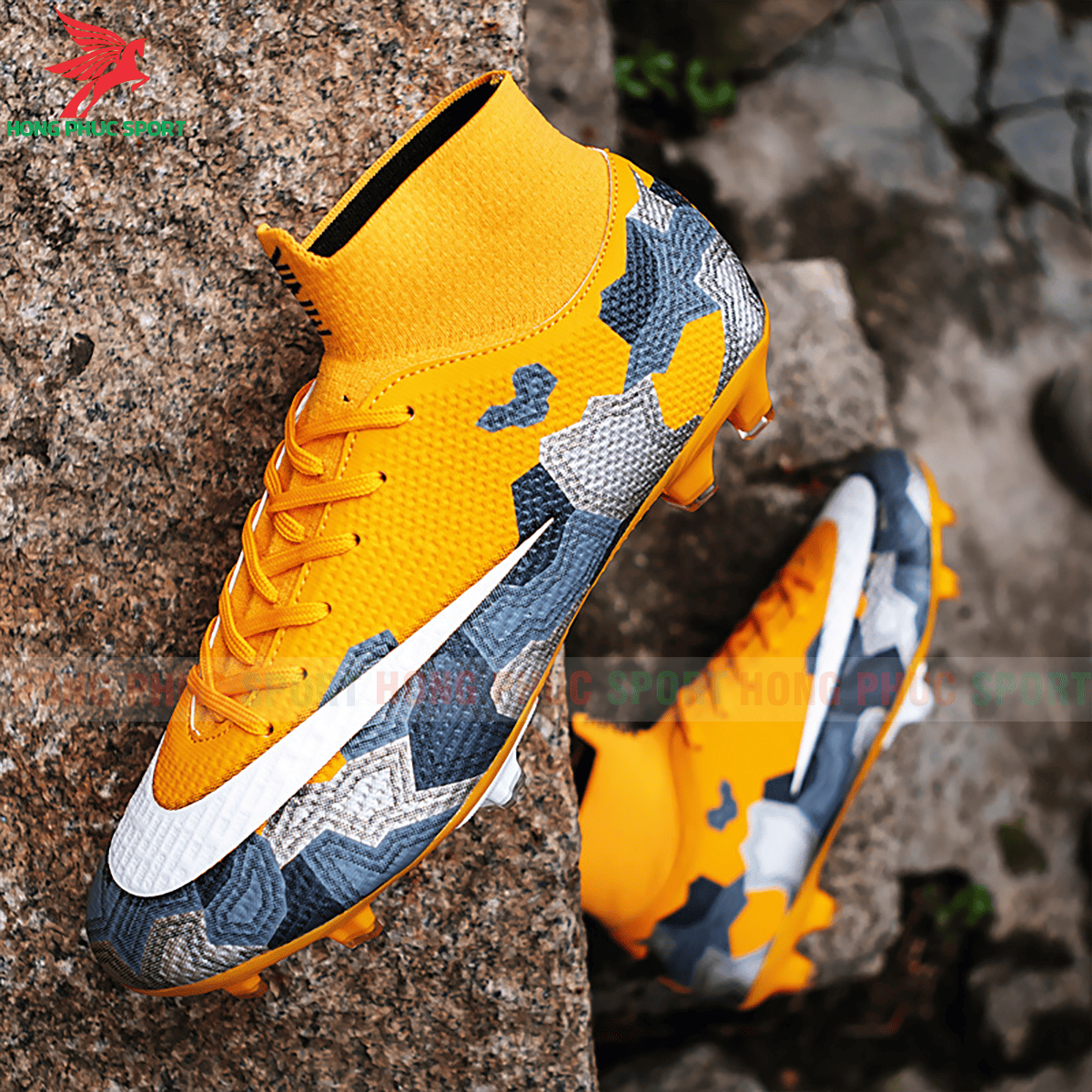 Giày đá banh Superfly VII Mbappe V2 2020 FG mẫu 1 màu vàng 