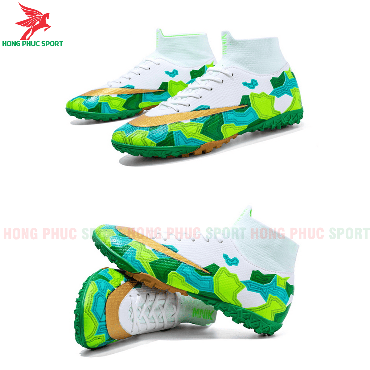 Giày đá banh Superfly VII Mbappe V2 2020 TF mẫu 2 màu xanh lá (1)