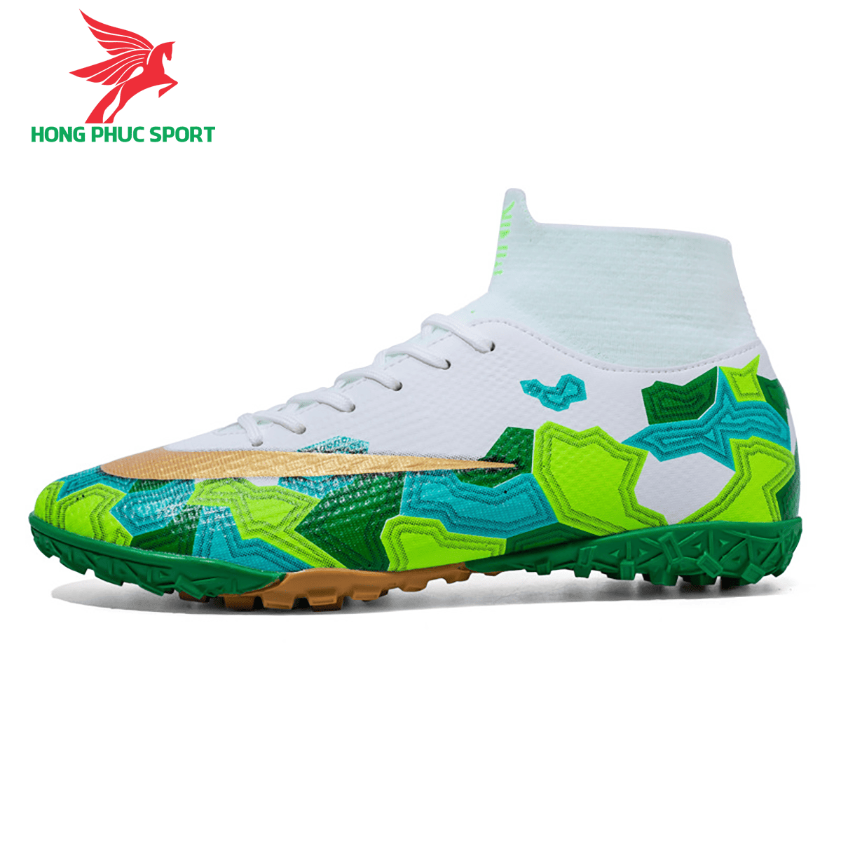 Giày đá banh Superfly VII Mbappe V2 2020 TF mẫu 2 màu xanh lá