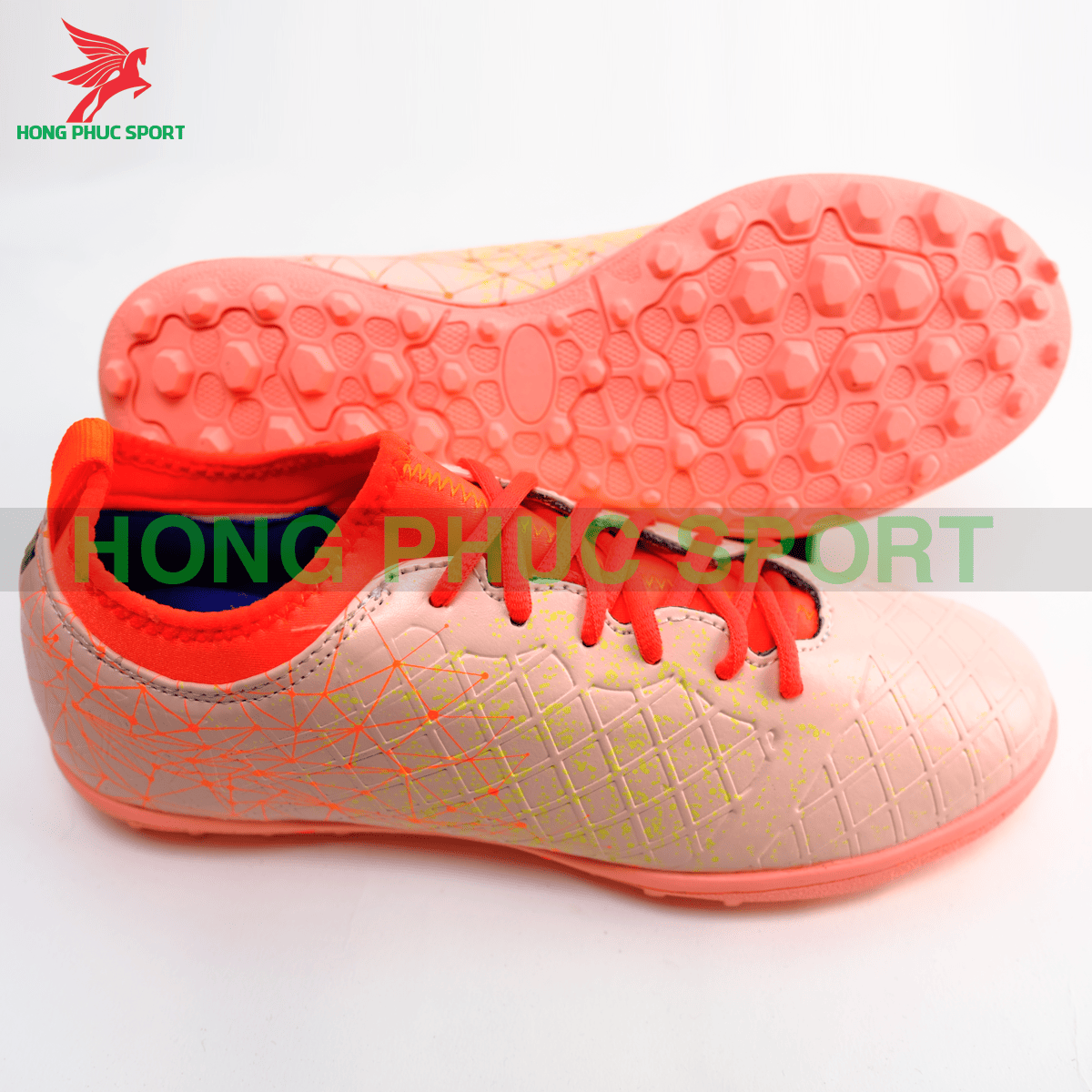 Giày đá banh Hồng Phúc Sport Premium 21.1 màu Hồng cam