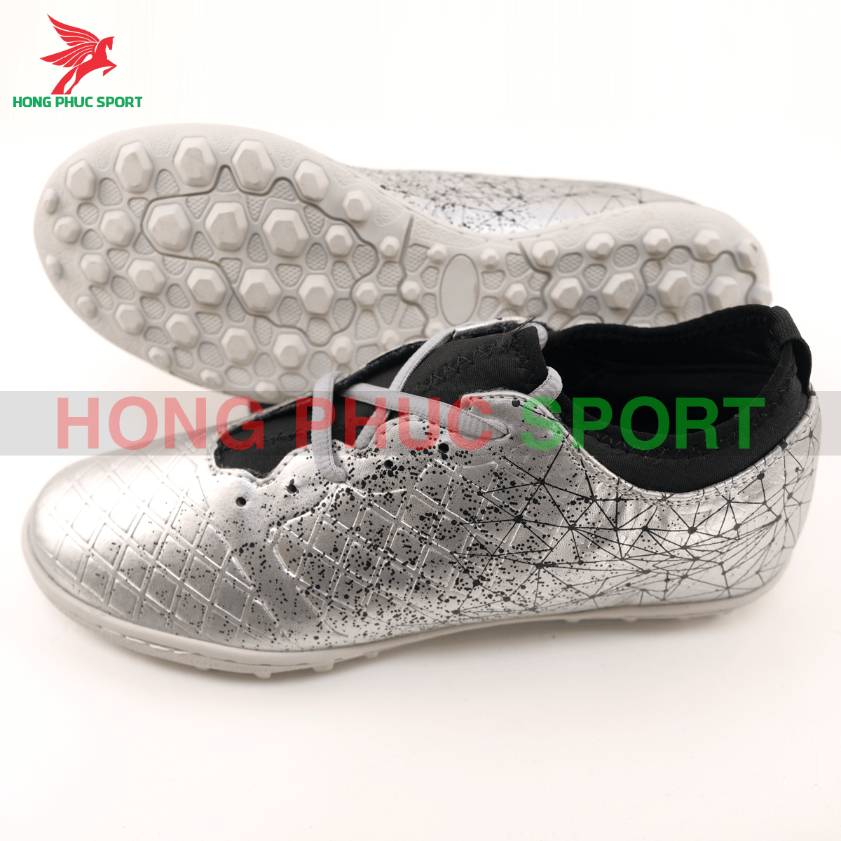 Giày đá banh Hồng Phúc Sport Premium 21.1 màu bạc
