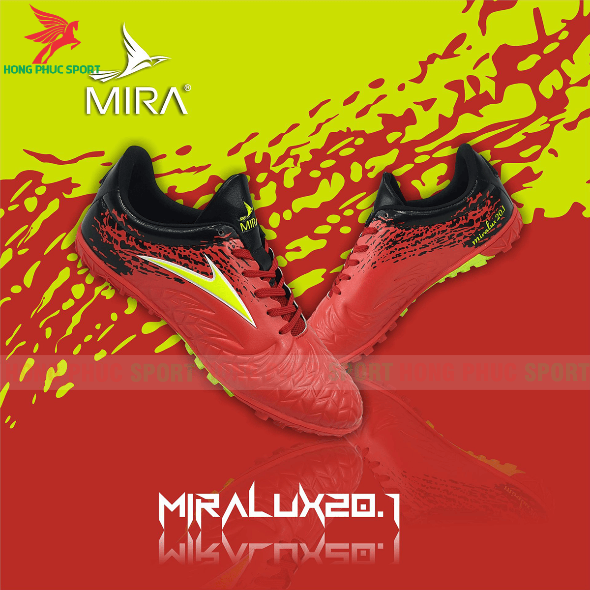 Giày Mira Lux 20.1 sân cỏ nhân tạo màu đỏ phối đen