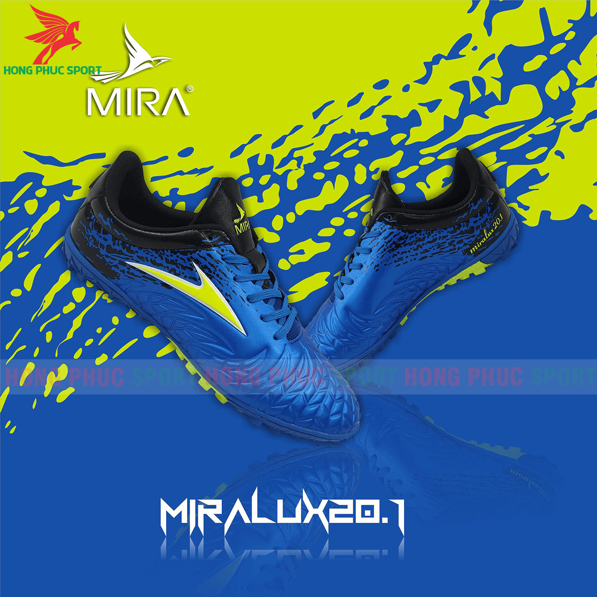 Giày Mira Lux 20.1 sân cỏ nhân tạo màu xanh dương phối đen
