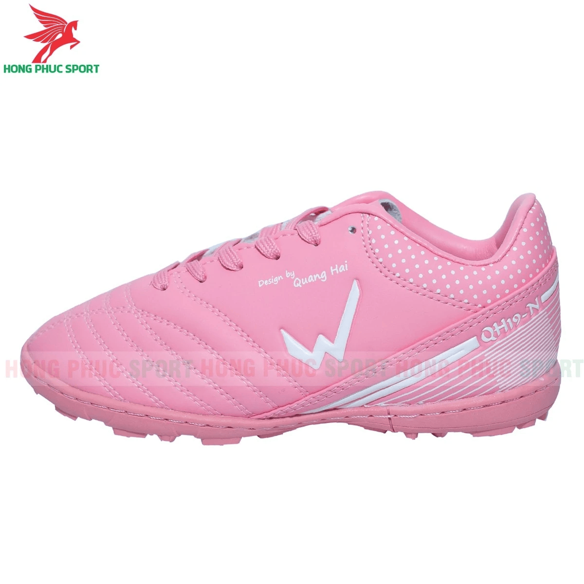 GIÀY ĐÁ BANH CỔ THẤP WIKA QH19 NEO KIDS MÀU HỒNG - SÂN CỎ NHÂN TẠO