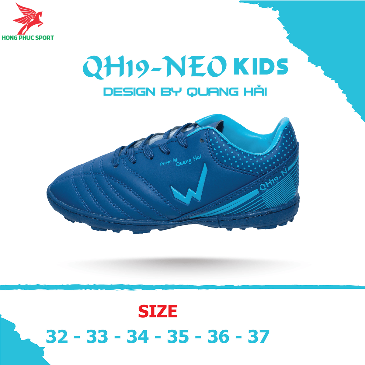 Giày đá banh Wika QH19 Neo Kids sân cỏ nhân tạo màu Tím than (2)