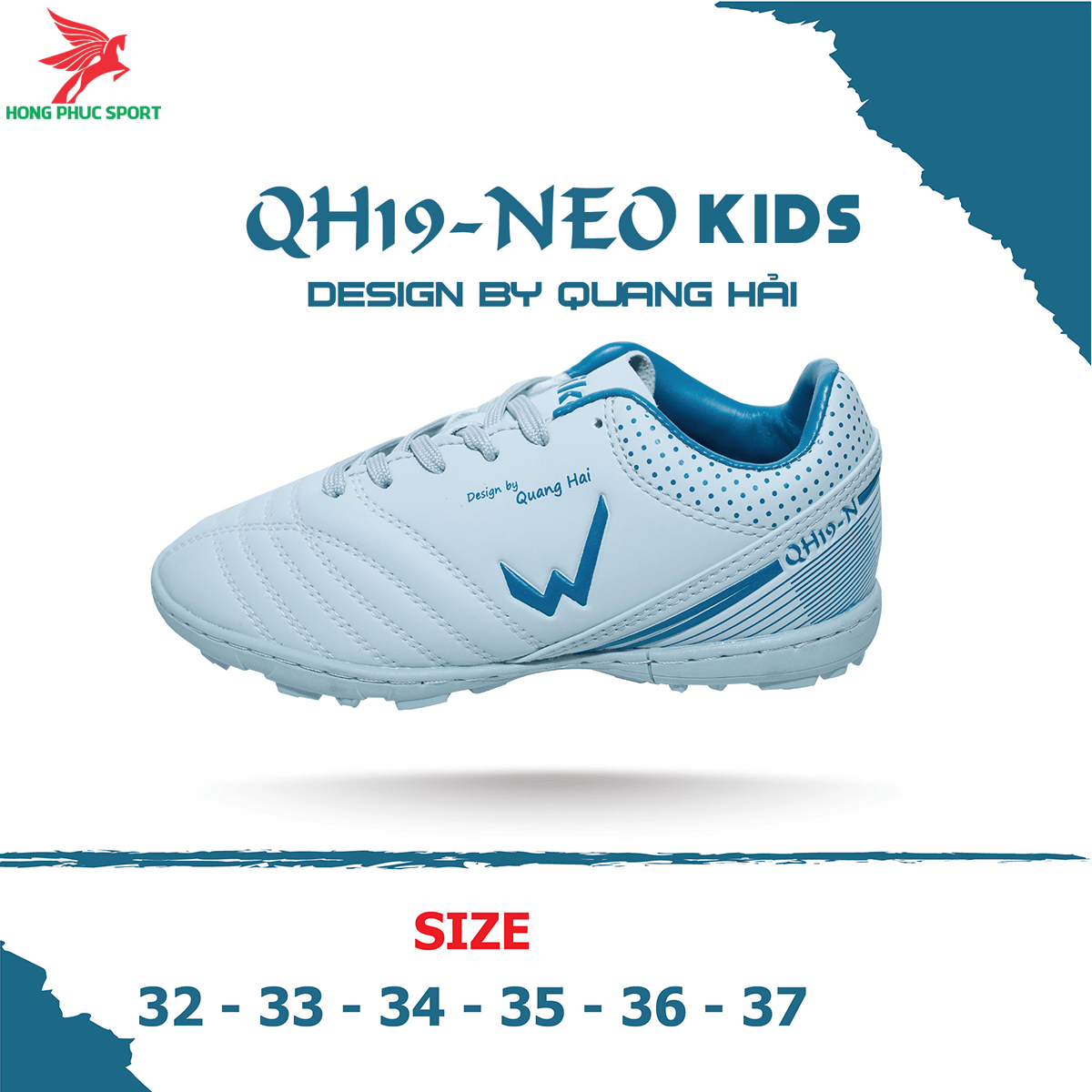 Giày đá banh Wika QH19 Neo Kids sân cỏ nhân tạo màu Xám (2)