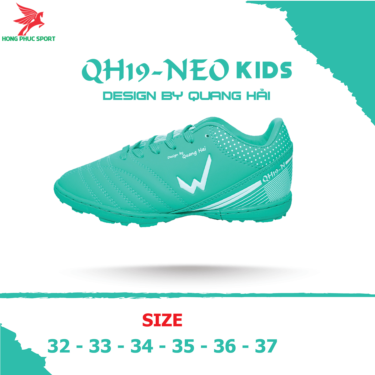 Giày đá banh Wika QH19 Neo Kids sân cỏ nhân tạo màu Xanh lam (2)