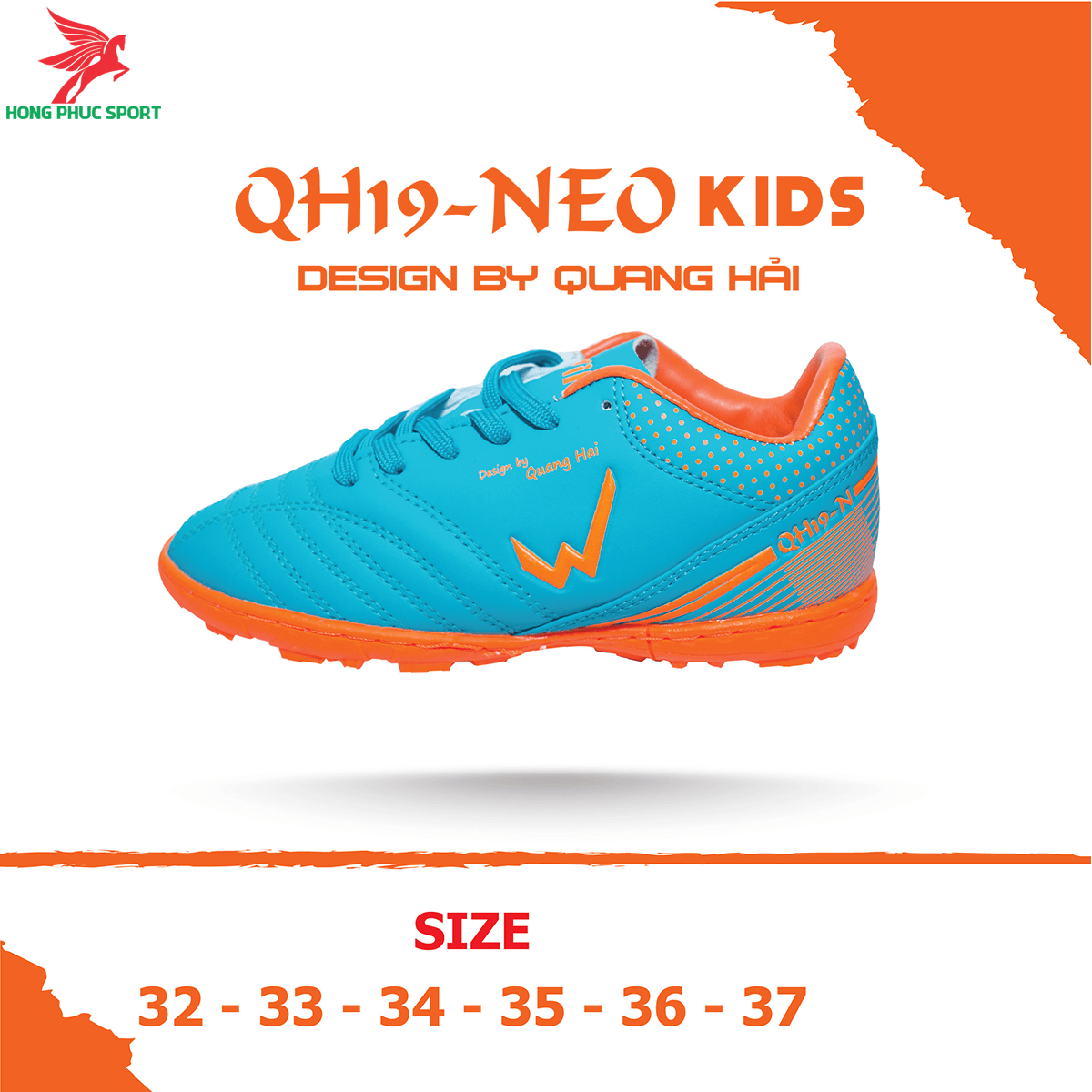 Giày đá banh Wika QH19 Neo Kids sân cỏ nhân tạo màu Xanh ngọc (2)