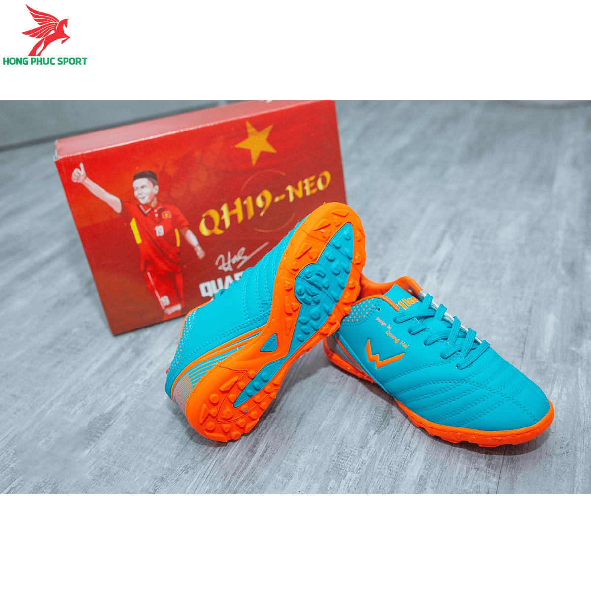 Giày đá banh Wika QH19 Neo Kids sân cỏ nhân tạo màu Xanh ngọc (3)