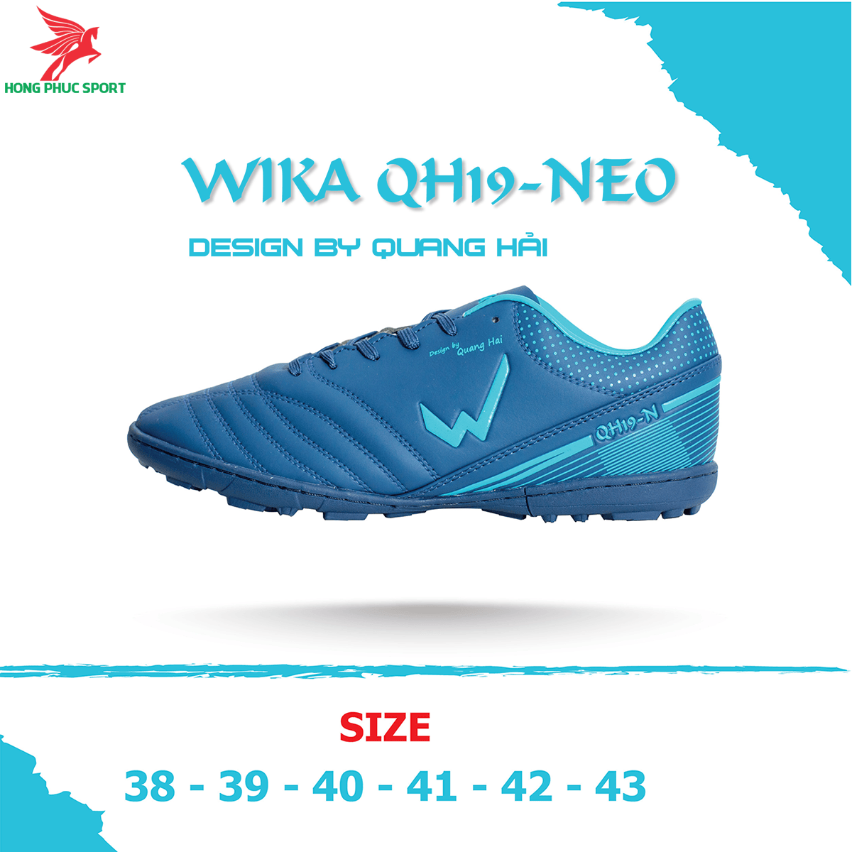Giày đá banh Wika QH19 Neo sân cỏ nhân tạo màu Tím than (2)