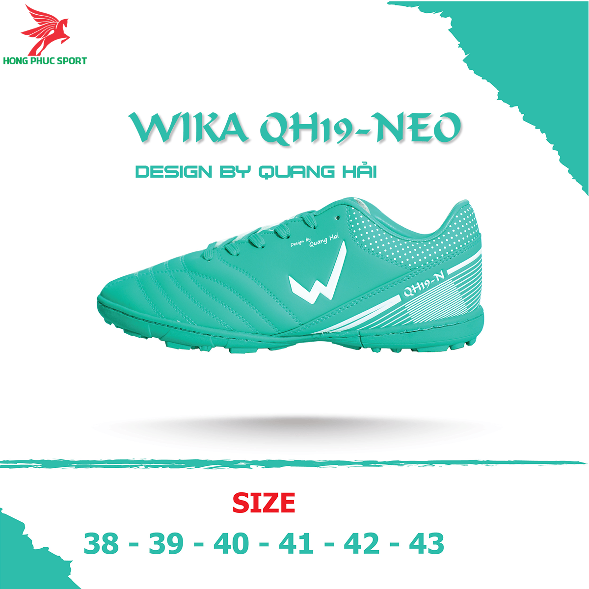 Giày đá banh Wika QH19 Neo sân cỏ nhân tạo màu Xanh lam (2)