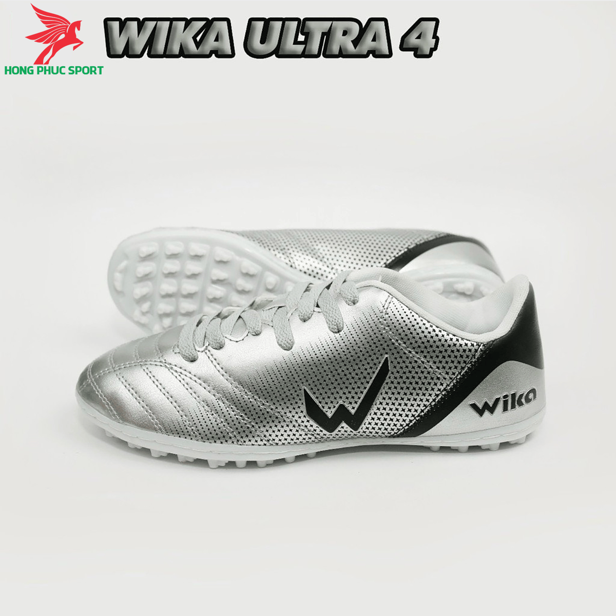 Giày đá banh Wika Ultra 4 đế TF màu Bạc