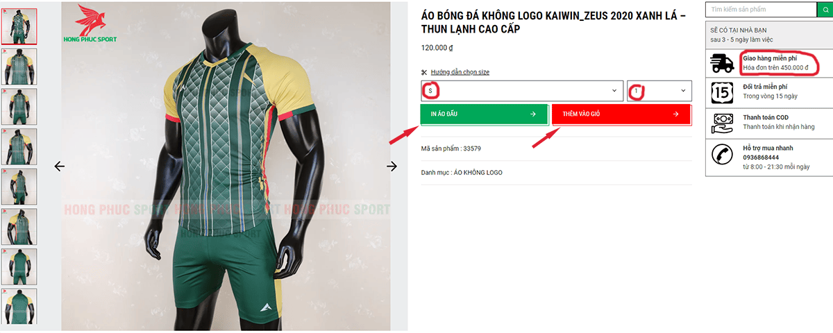 Hướng dẫn đặt hàng tại Hồng Phúc Sport(Onl)