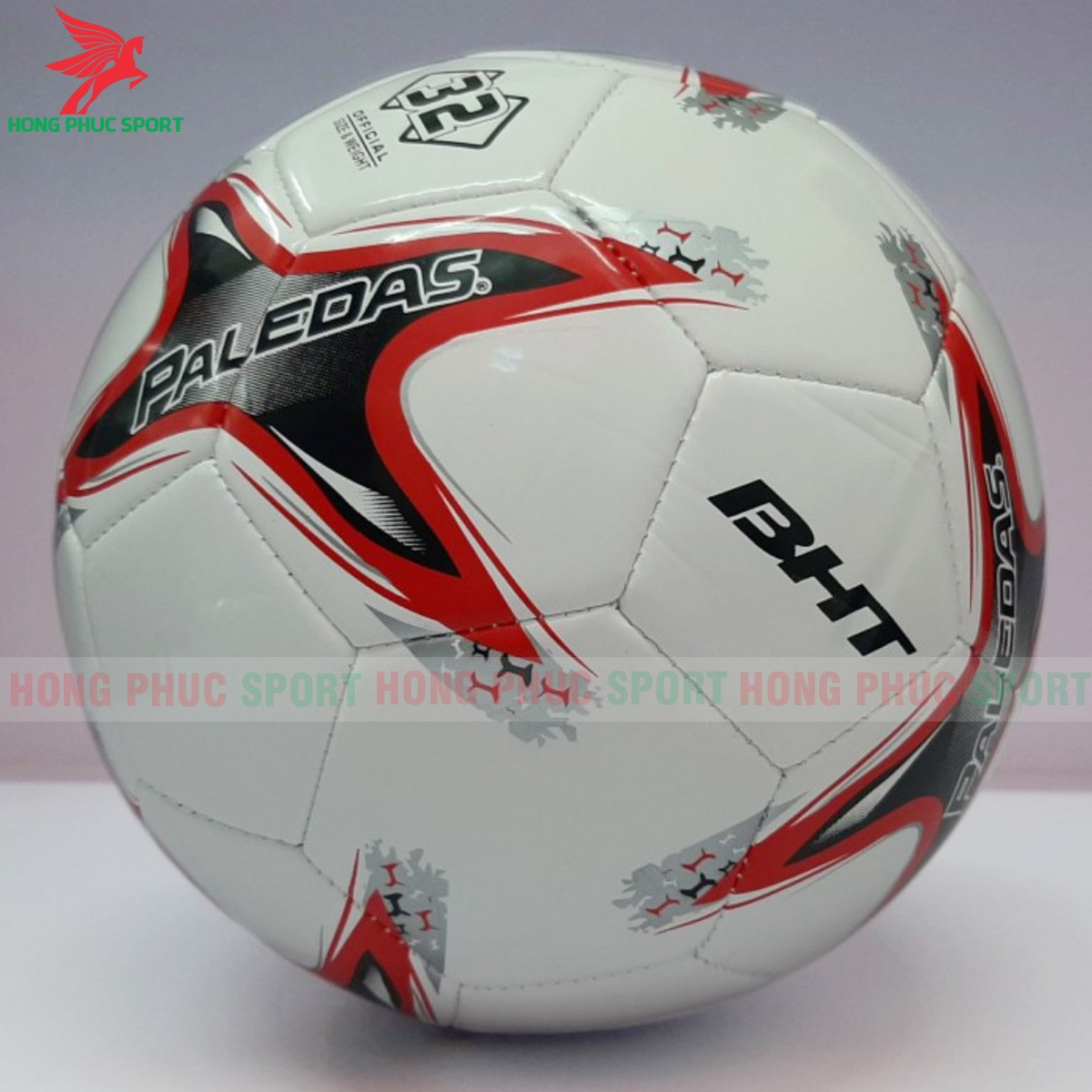 QUẢ BÓNG ĐÁ BHT PALEDAS SAO ĐỎ ĐEN SIZE 5 - DA PVC