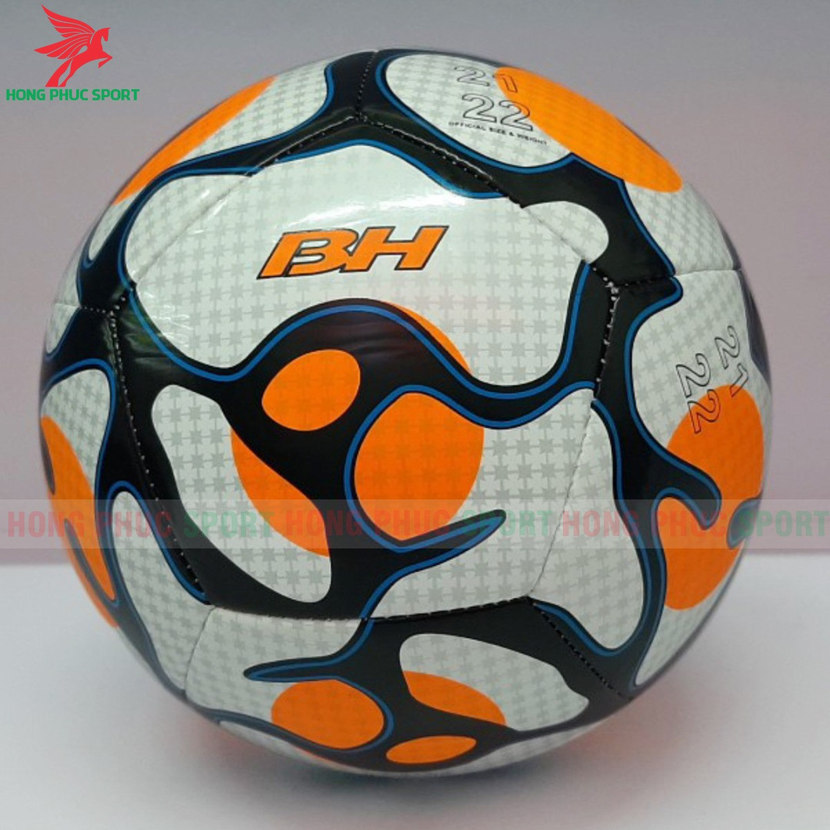 QUẢ BÓNG ĐÁ NGOẠI HẠNG ANH BH ĐEN CAM SIZE 5 - DA PVC
