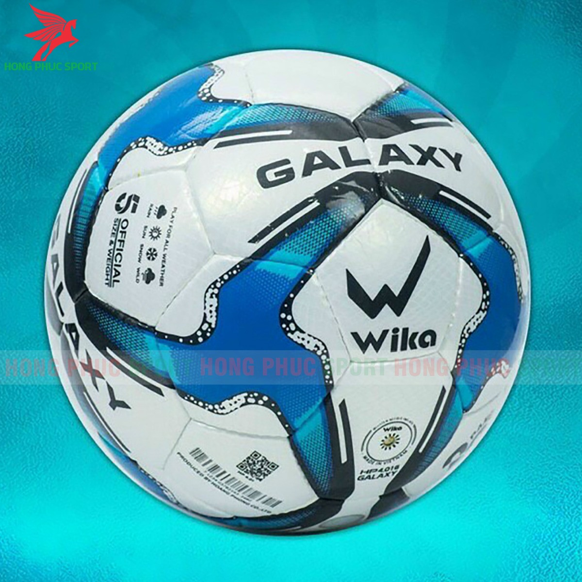 QUẢ BÓNG ĐÁ WIKA GALAXY XANH DƯƠNG SIZE 5 - DA PU & PVC CAO CẤP