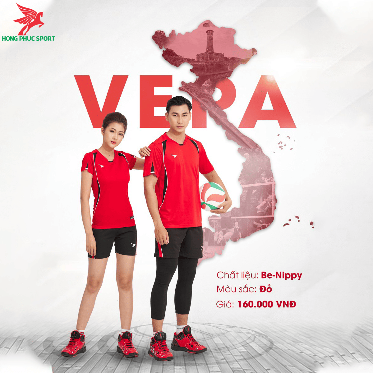 Quần áo bóng chuyền BEYONO Vera màu Đỏ
