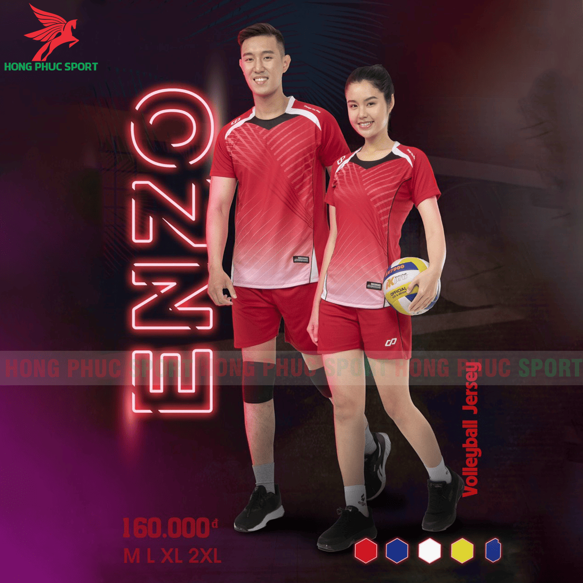 Quần áo bóng chuyền CP Enzo màu Đỏ
