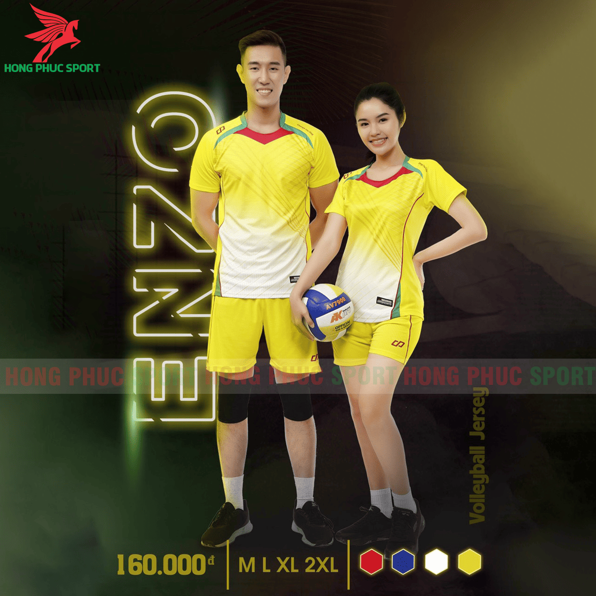 Quần áo bóng chuyền CP Enzo màu Vàng