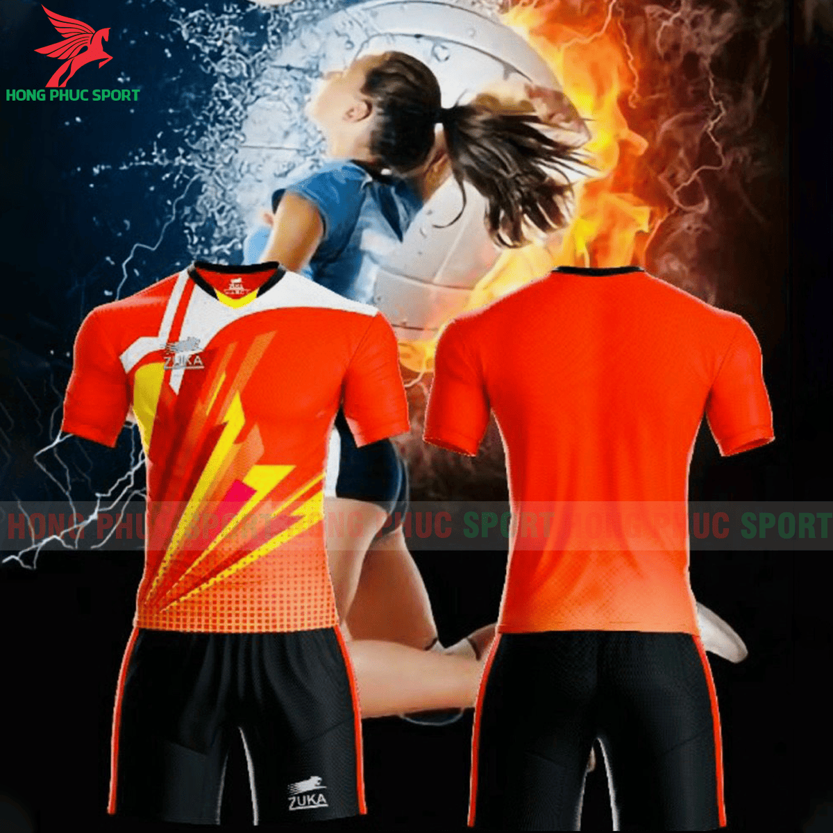 Quần áo bóng chuyền Zuka - 01 2021 màu đỏ 