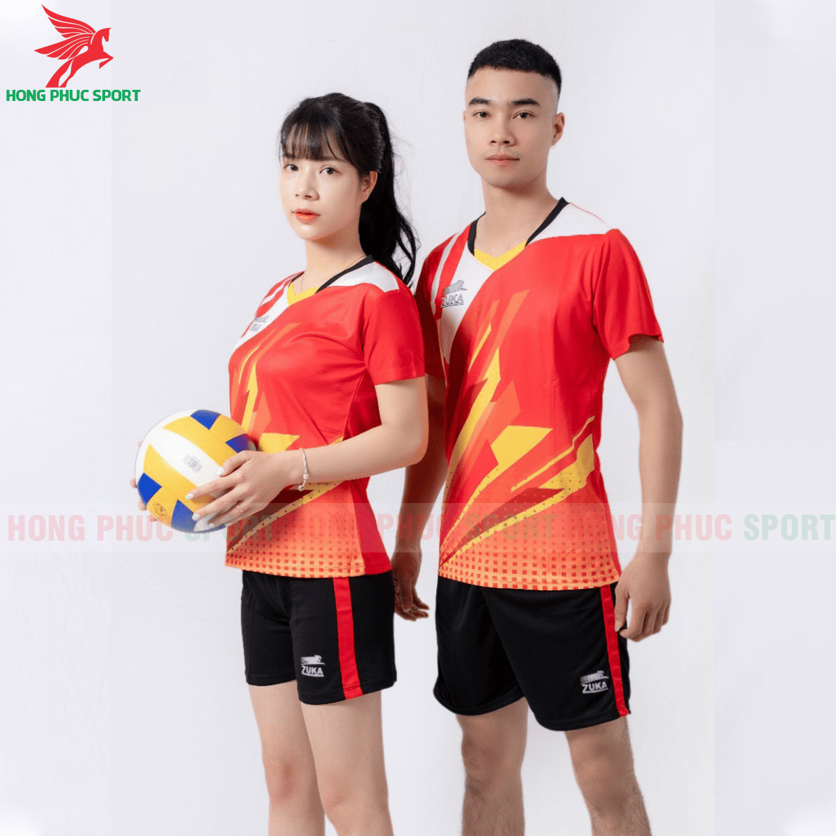 Quần áo bóng chuyền Zuka - 01 2021 màu đỏ (2)