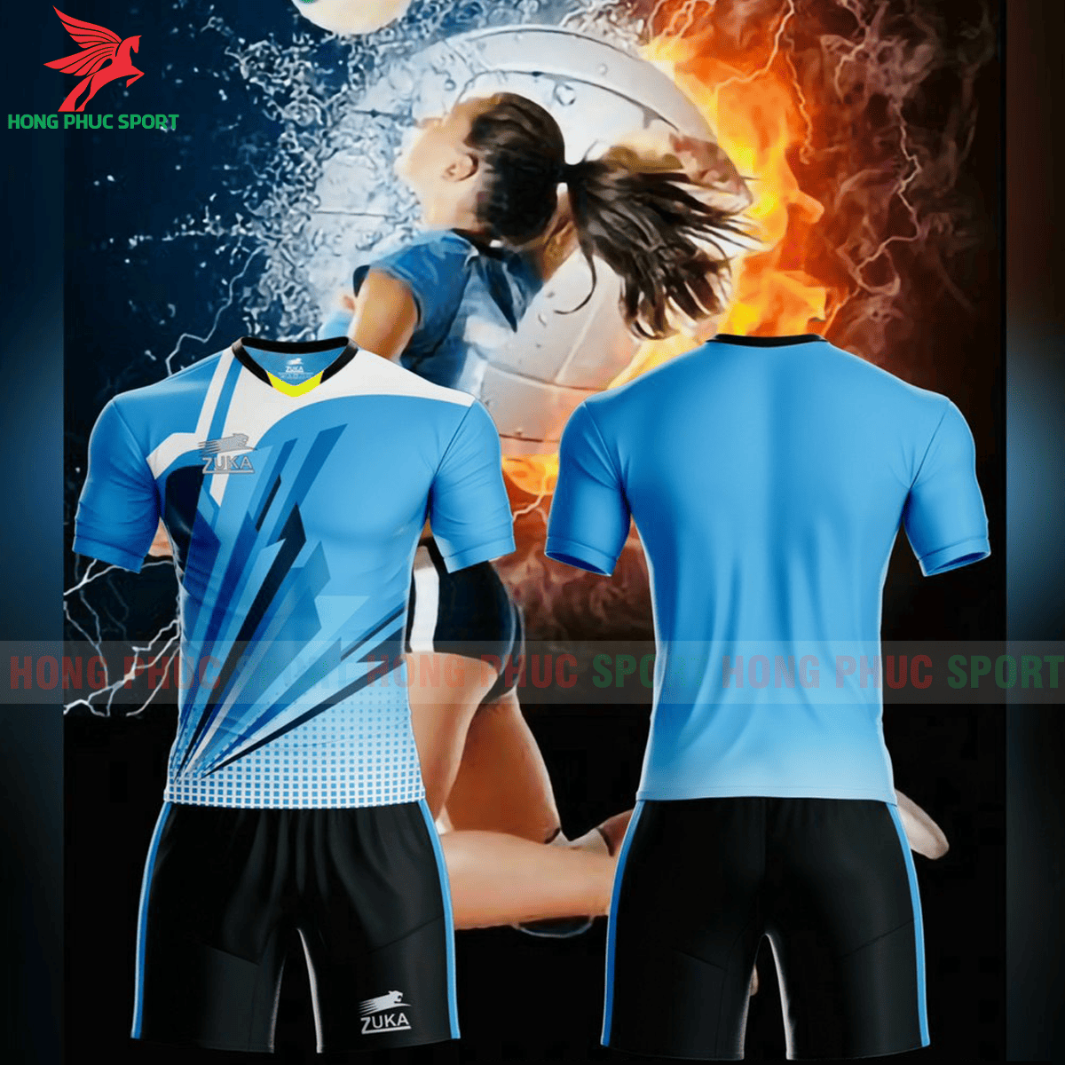Quần áo bóng chuyền Zuka - 01 2021 màu xanh dương