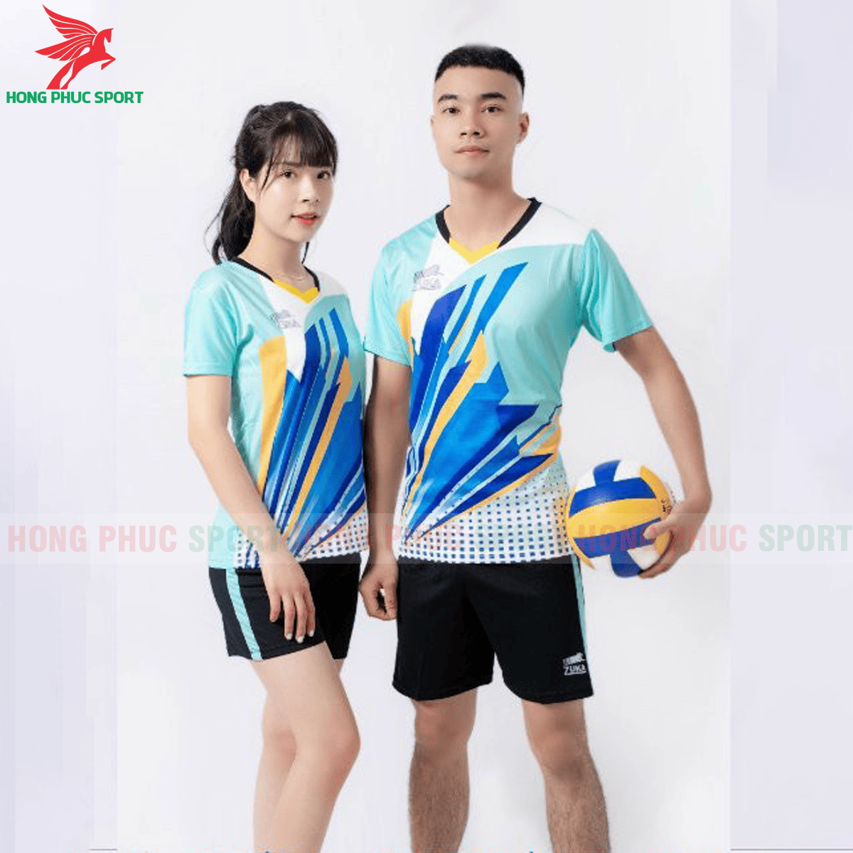 BỘ QUẦN ÁO THI ĐẤU BÓNG CHUYỀN ZUKA-01 2021 MÀU XANH NGỌC - VẢI MÈ CAO CẤP