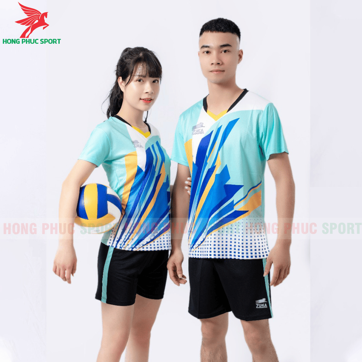 Quần áo bóng chuyền Zuka - 01 2021 màu xanh ngọc (2)