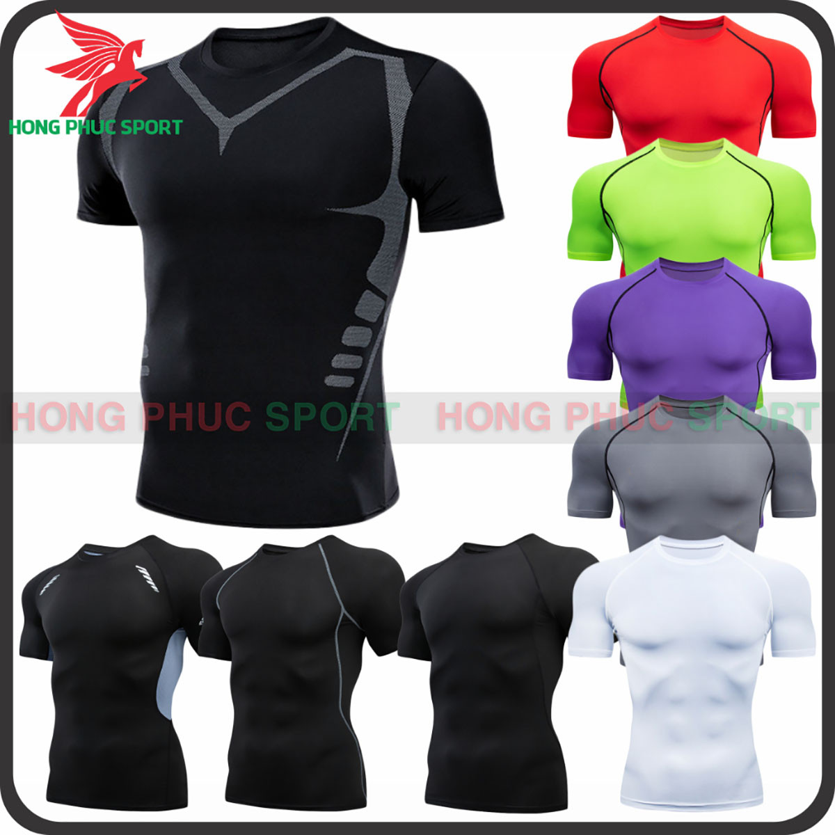 ÁO GIỮ NHIỆT NAM LEGGING PRO COMBAT NGẮN TAY