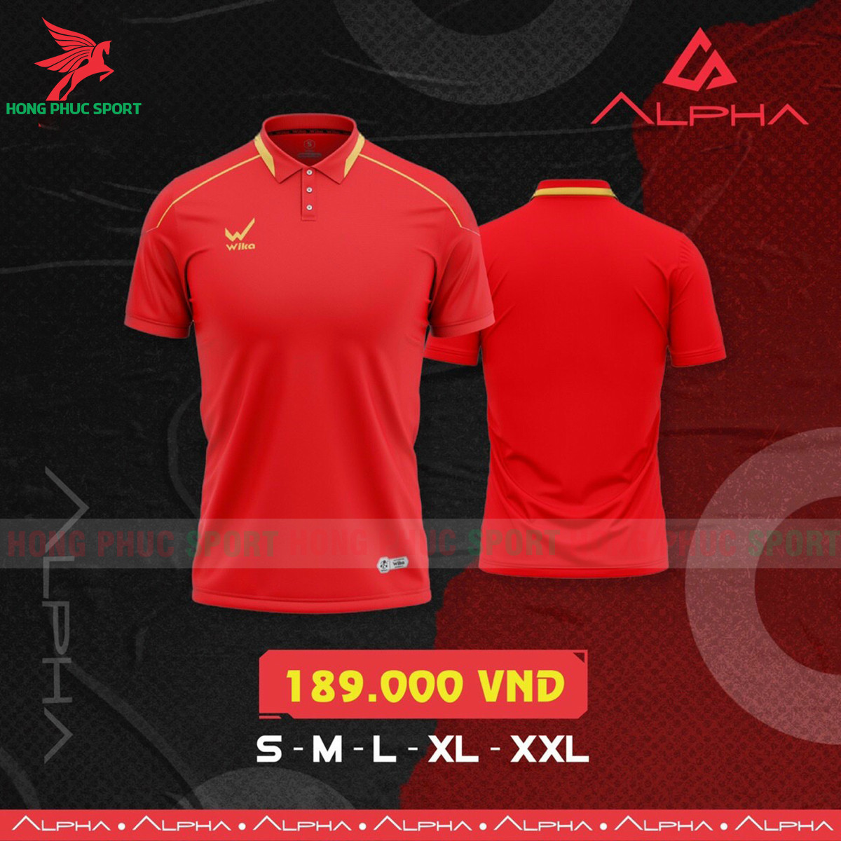 BỘ QUẦN ÁO THỂ THAO WIKA POLO ALPHA ĐỎ - VẢI POLYESTER