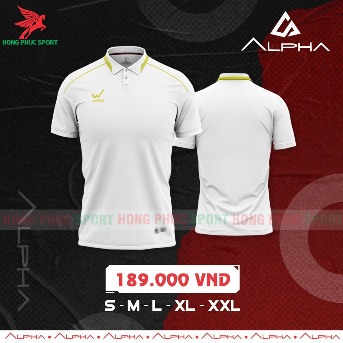 BỘ QUẦN ÁO THỂ THAO WIKA POLO ALPHA TRẮNG - VẢI POLYESTER