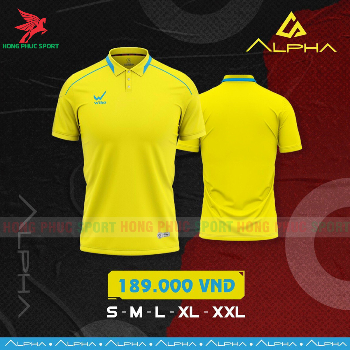 BỘ QUẦN ÁO THỂ THAO WIKA POLO ALPHA VÀNG - VẢI POLYESTER