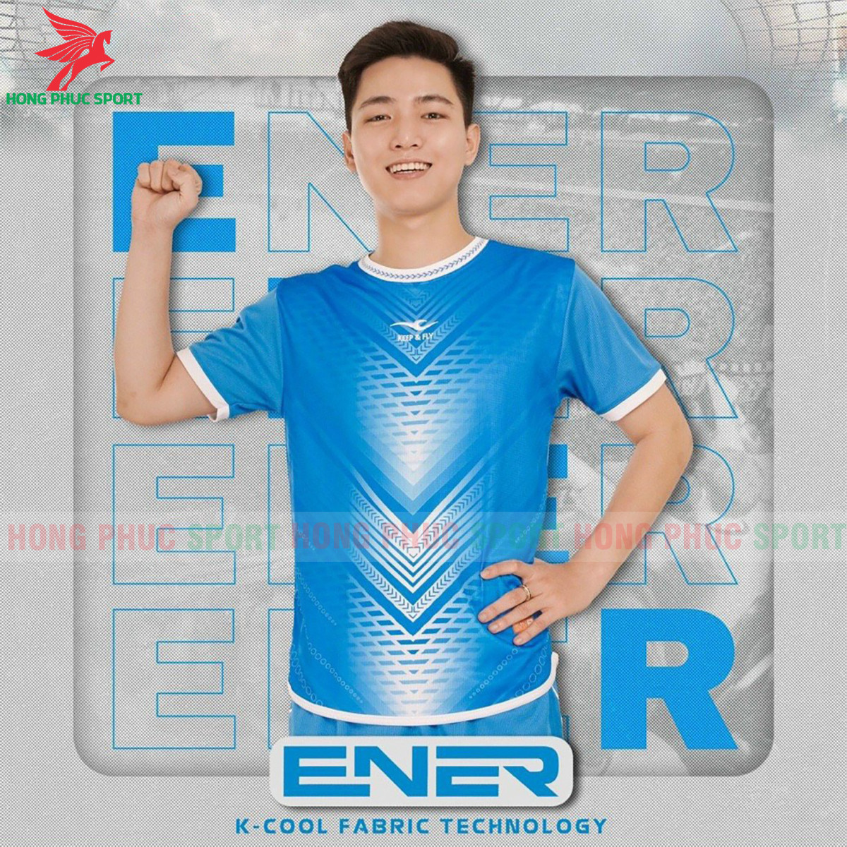 BỘ QUẦN ÁO BÓNG ĐÁ KHÔNG LOGO KEEP FLY ENER XANH BIỂN - THUN LẠNH CAO CẤP