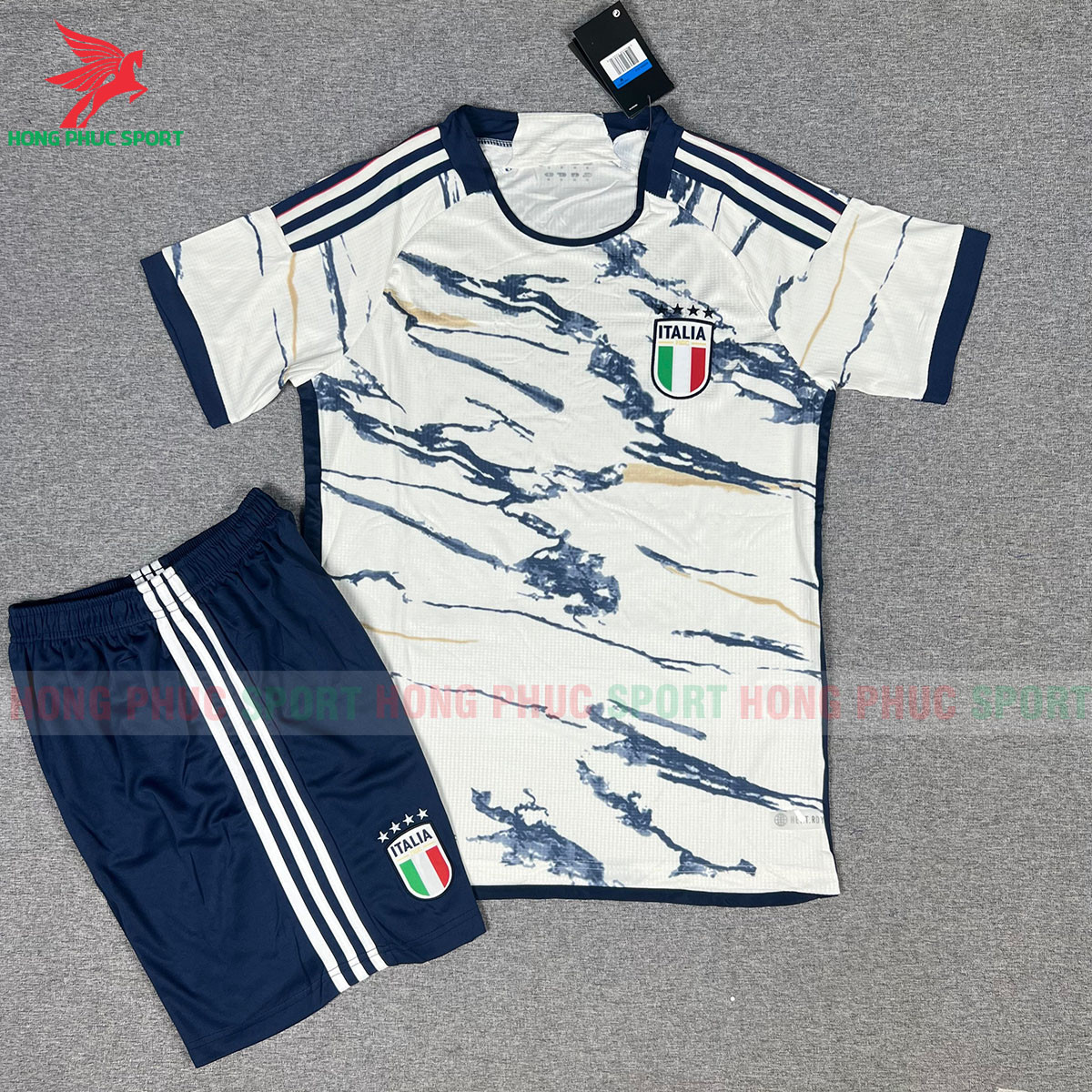 BỘ QUẦN ÁO BÓNG ĐÁ TUYỂN ITALIA 2022 - 2023 TRẮNG HỌA TIẾT - HÀNG THAILAND