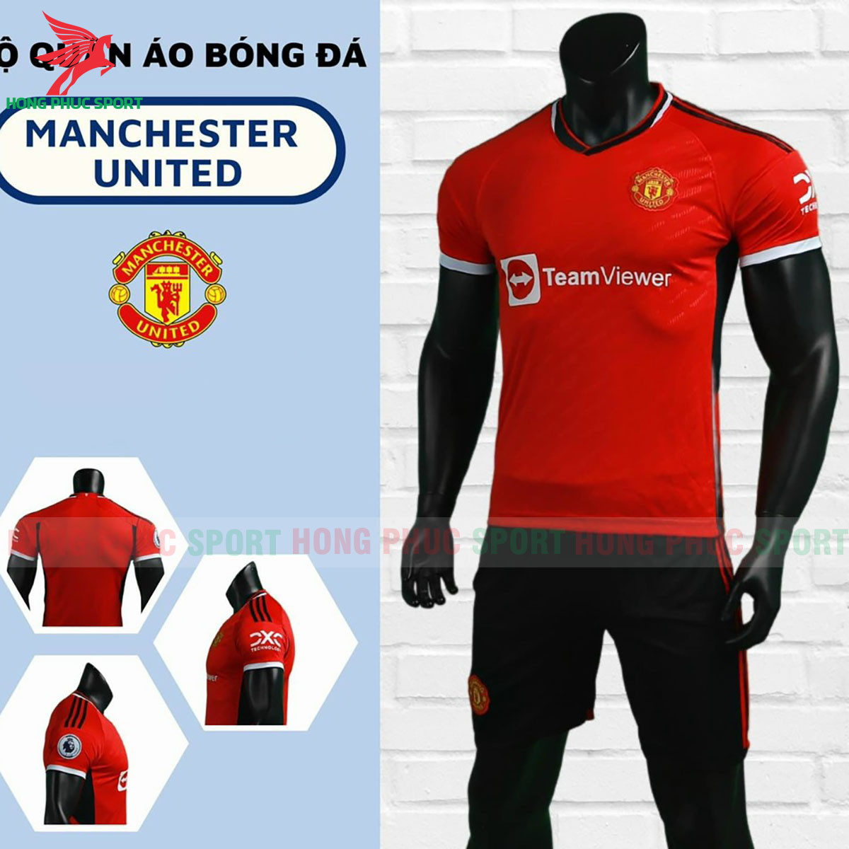 BỘ QUẦN ÁO BÓNG ĐÁ MANCHESTER UNITED 2023 2024 SÂN NHÀ - THUN LẠNH CAO CẤP
