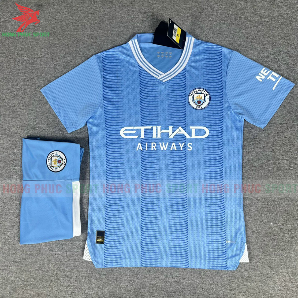 BỘ QUẦN ÁO BÓNG ĐÁ MANCHESTER CITY 2023 2024 XANH SỌC - HÀNG THAILAND