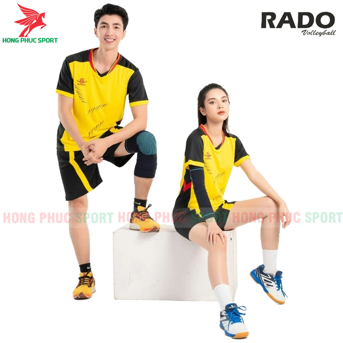 BỘ QUẦN ÁO BÓNG CHUYỀN NAM NỮ OVERATE RADO VÀNG