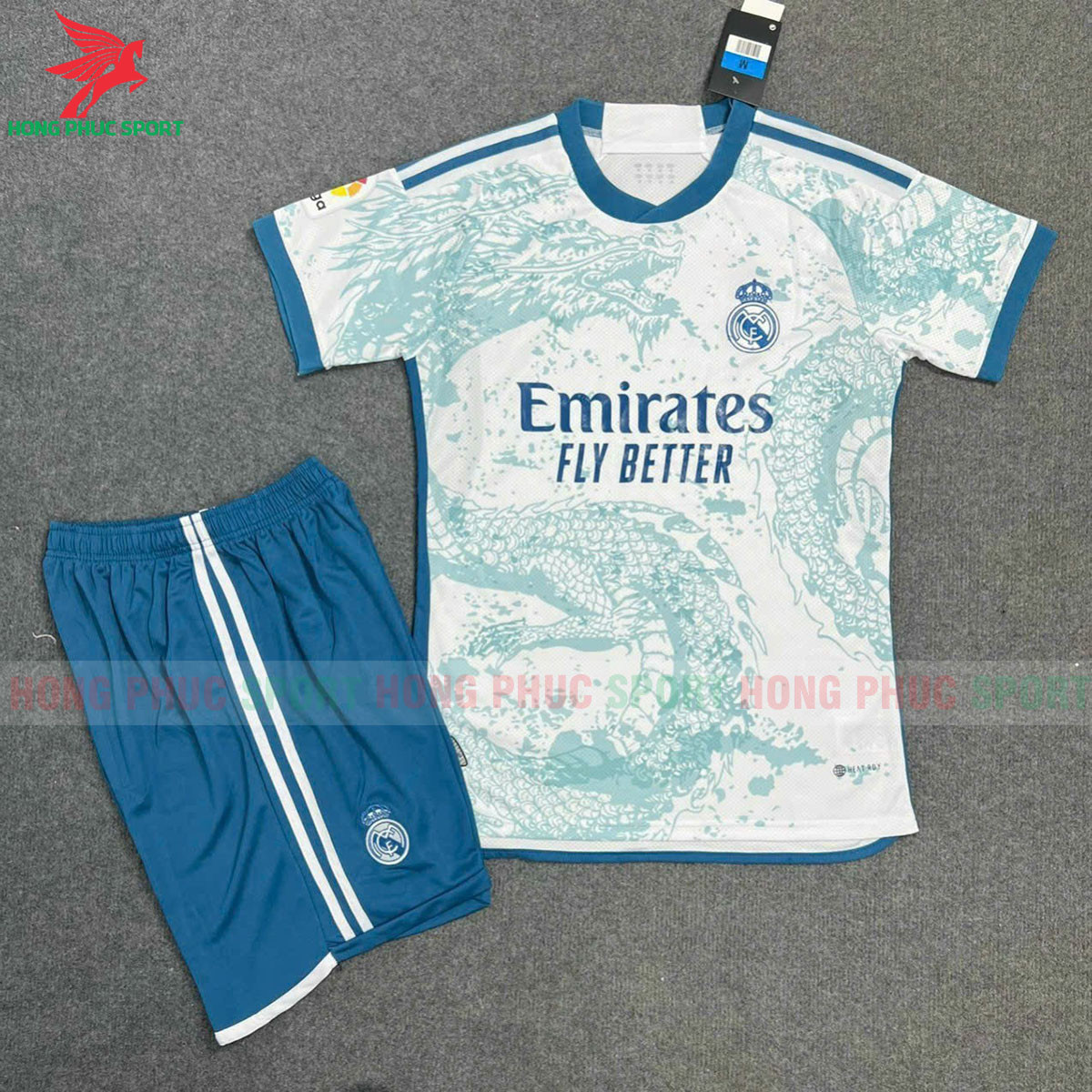 Bộ quần áo bóng đá Real Madrid 2022 2023 Trắng Xanh Rồng - Hàng Thailand