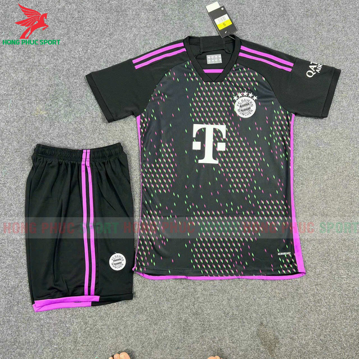 BỘ QUẦN ÁO BÓNG ĐÁ BAYERN MUNICH 2023 2024 ĐEN TÍM - HÀNG THAILAND