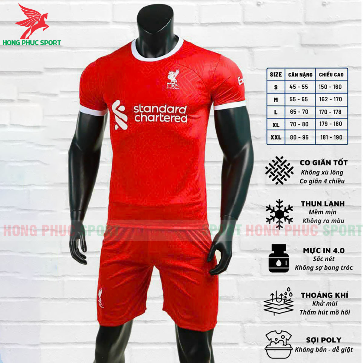 BỘ QUẦN ÁO BÓNG ĐÁ LIVERPOOL 2023 2024 SÂN NHÀ - THUN LẠNH CAO CẤP