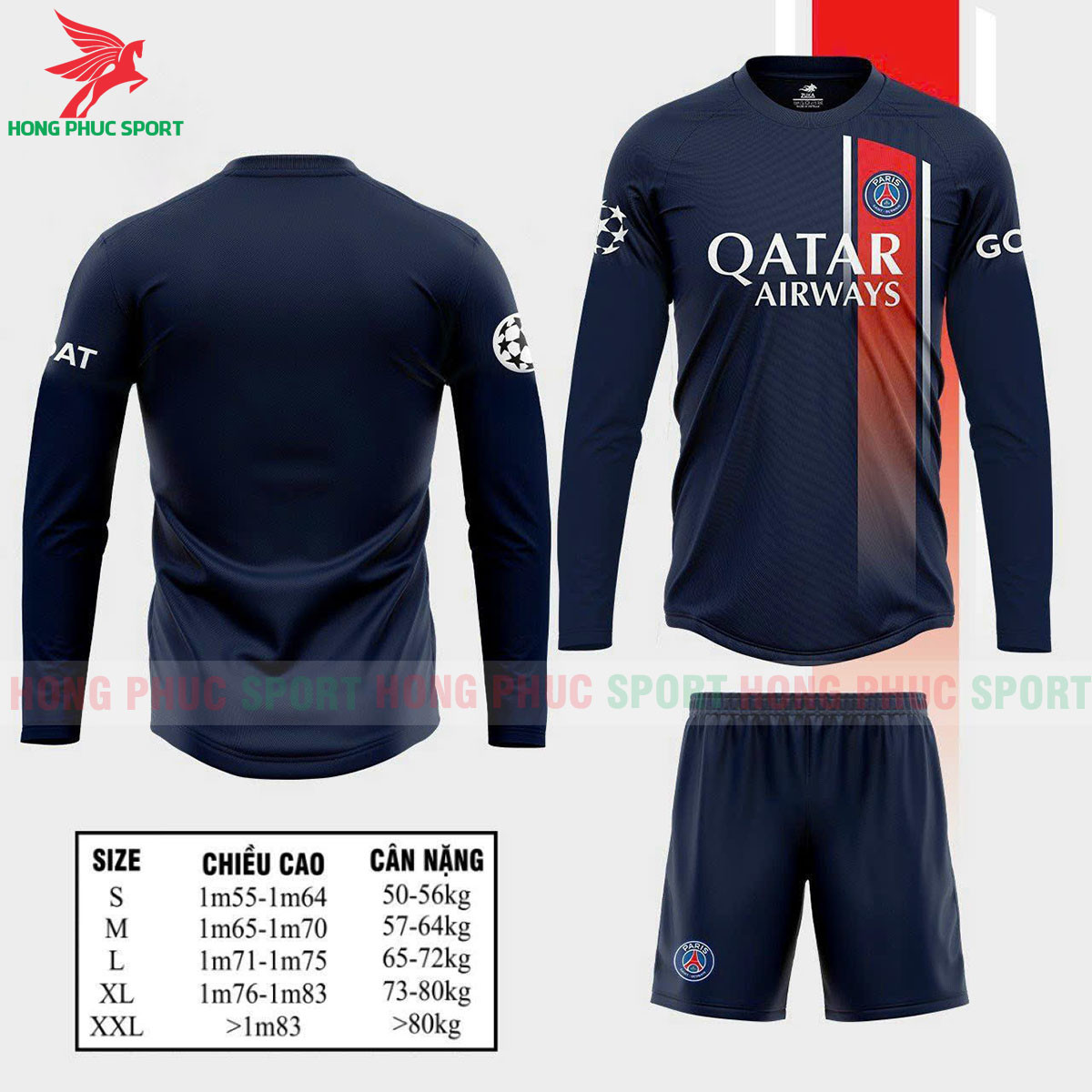 BỘ QUẦN ÁO TAY DÀI PSG 2023/24 SÂN NHÀ - THUN LẠNH CAO CẤP