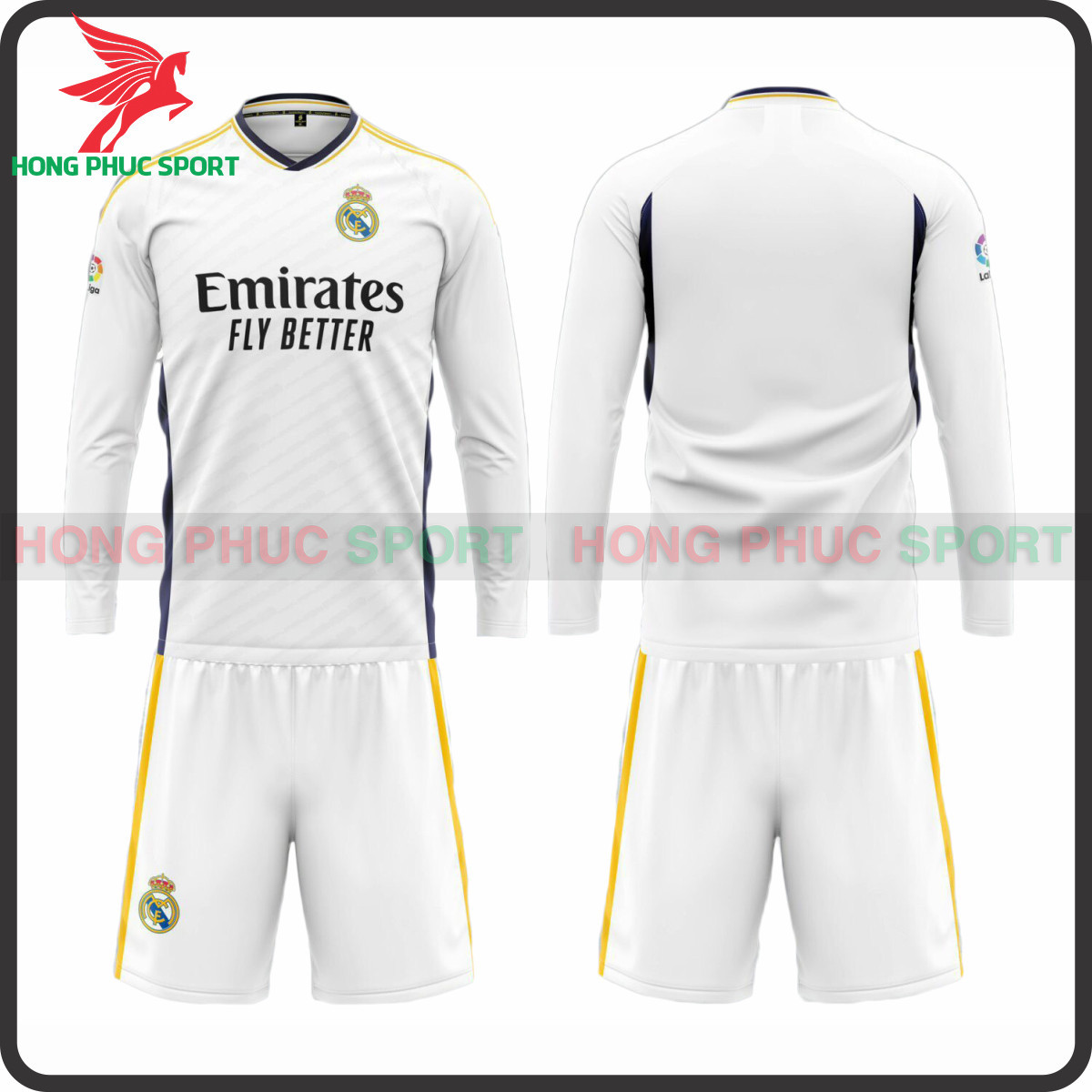 BỘ QUẦN ÁO TAY DÀI REAL MADRID 2023 – 2024 SÂN NHÀ – THUN LẠNH CAO CẤP