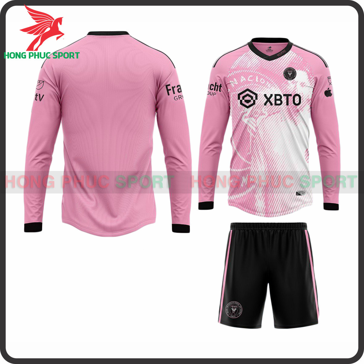 BỘ QUẦN ÁO TAY DÀI INTER MIAMI 2023/24 HỒNG – THUN LẠNH CAO CẤP