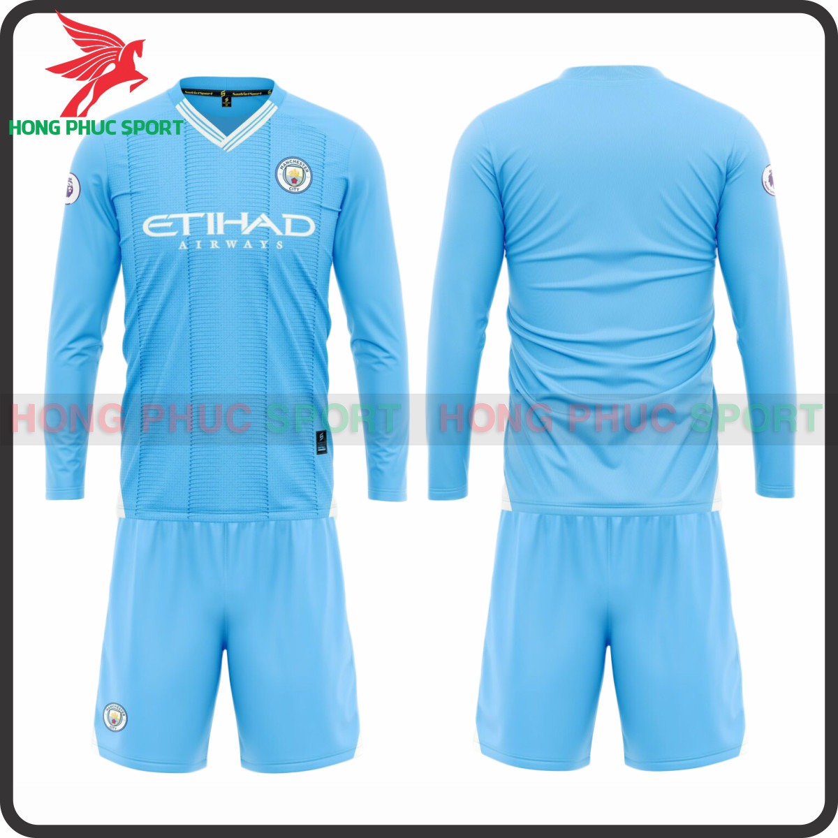 BỘ QUẦN ÁO TAY DÀI MAN CITY 2023 – 2024 SÂN NHÀ – THUN LẠNH CAO CẤP