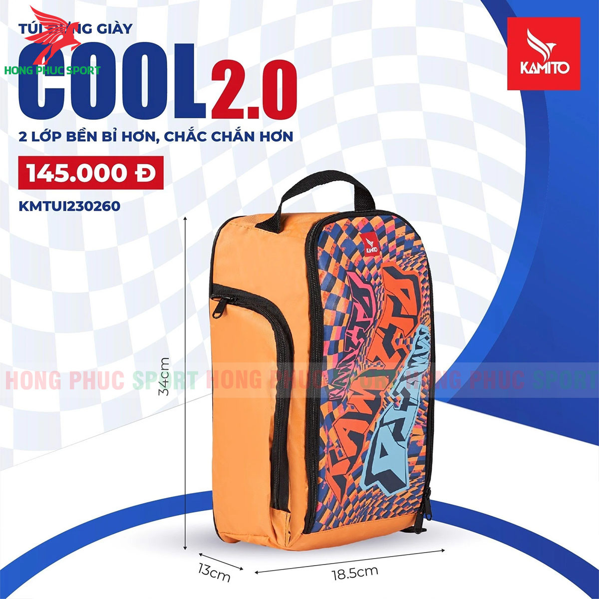 TÚI ĐỰNG GIÀY KAMITO COOL 2.0 CAM 2023
