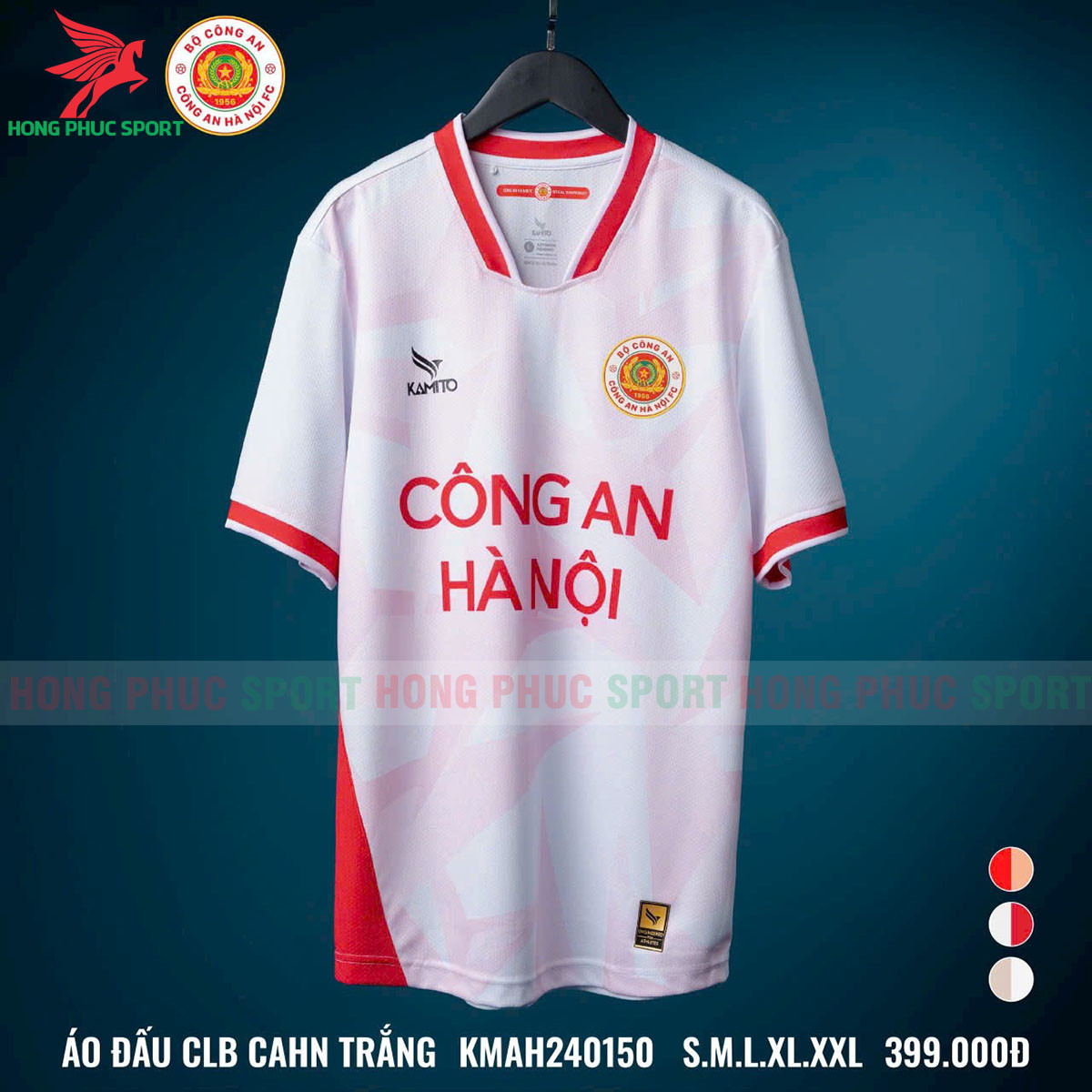 ÁO THI ĐẤU BÓNG ĐÁ KAMITO CÔNG AN HÀ NỘI 2024 MÀU TRẮNG – THUN LẠNH CAO CẤP