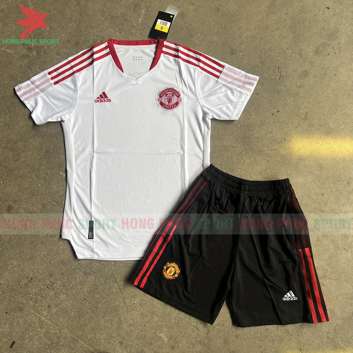 Bộ Quần Áo Bóng Đá Manchester United 2023-2024 Trắng Quần Đen - HÀNG THAILAND