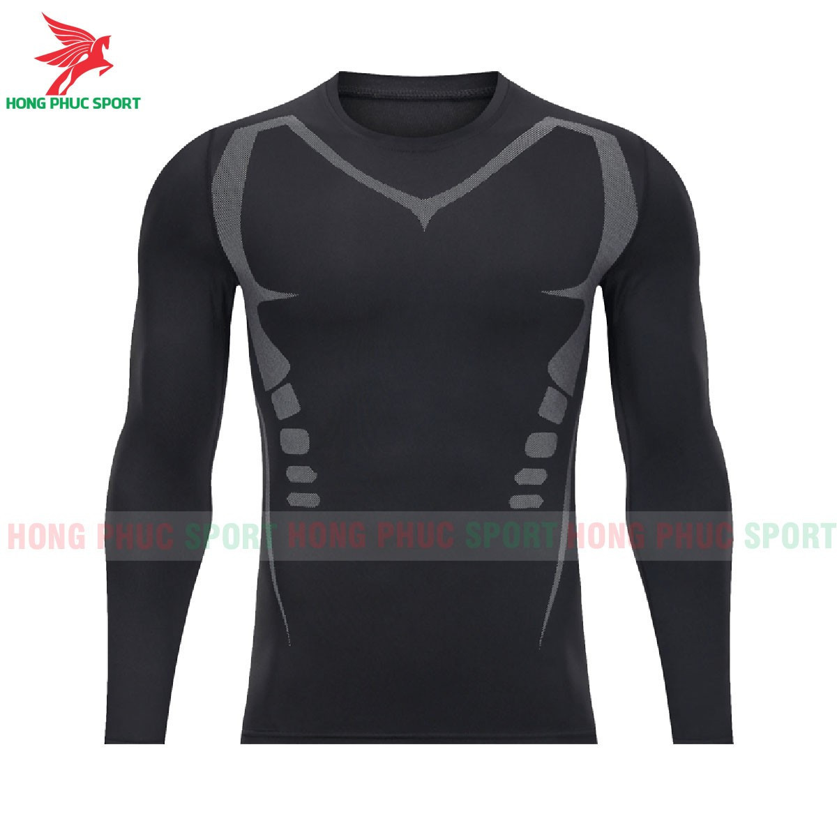 ÁO GIỮ NHIỆT NAM LEGGING PRO COMBAT TAY DÀI ĐEN HỌA TIẾT 1608